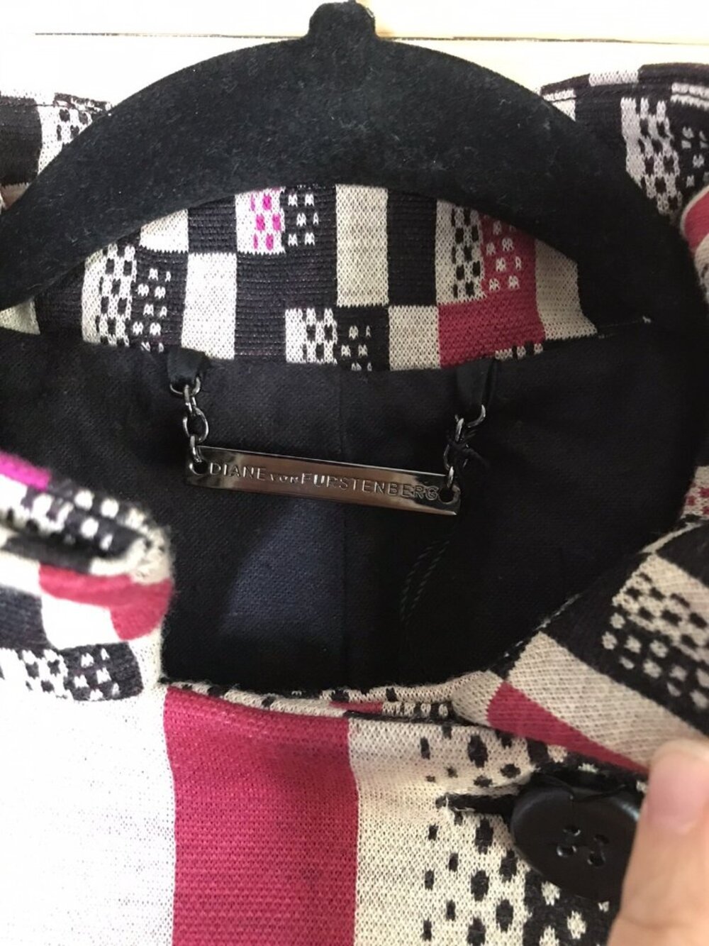 Diane Von Furstenberg DVF Button A line jacket coat funky flare sz 2 coleridge - Picture 5 of 8
